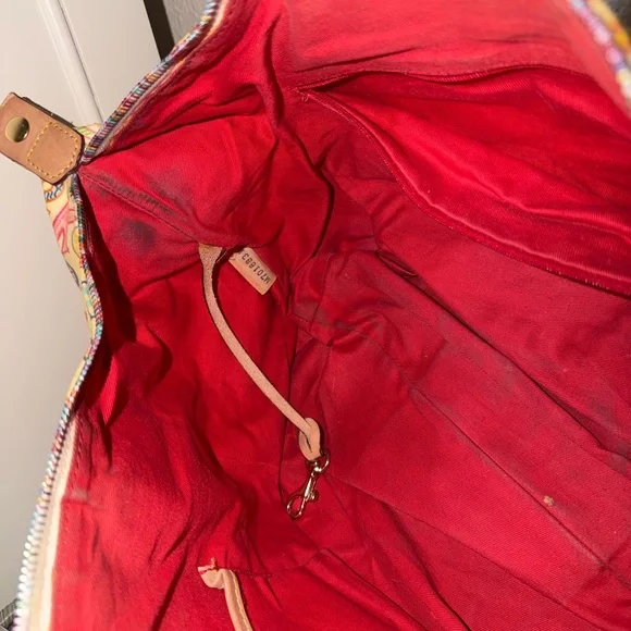 Dooney & Bourke Alphabet Print Satchel Cream Multicolor Leather Trim - Picture 3 of 16